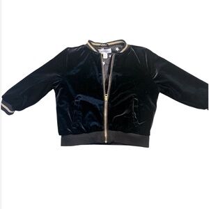 GYMBOREE 18-24 month lined velvet jacket in black with gold trim